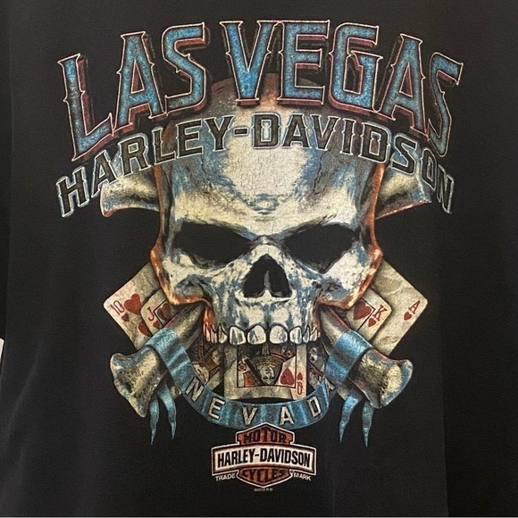 Harley-Davidson Las Vegas T Shirt Skulls 2015 Gambling Biker Motorcycle Mens 2XL - Picture 4 of 10